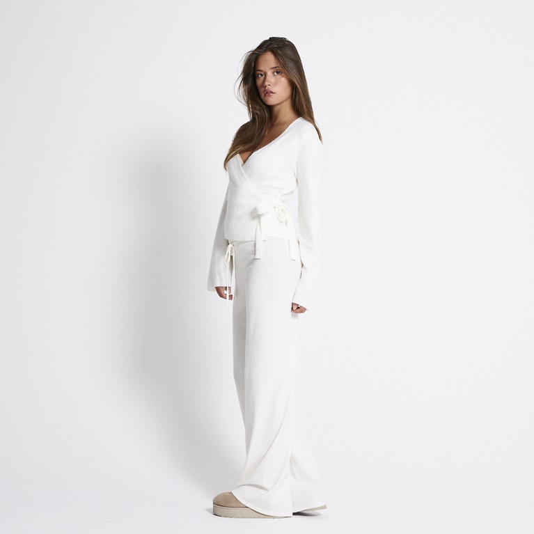 Wrap knit cardigan" Willow" Off white